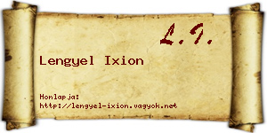 Lengyel Ixion névjegykártya